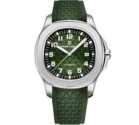 Pagani Design Automatik Herrenuhr Miyota 8215 Mechanisches Uhrwerk 41mm Edelstahl Analog Armbanduhren für Herren, Synthetisches Saphirglas Zifferblatt, 100M Wasserdicht, Kautschukband, Datumautomatik