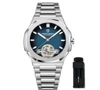 Pagani Design Herrenuhr, PD-YS025, Herren Automatik, Skelett Tourbillon, mechanisches Uhrwerk, sportliches Saphirglas, Edelstahlarmband, 42 mm Gehäuse (PD-YS025Dunkelblau)