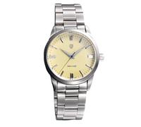 Pagani Design Uhren für Herren, 38 mm Zifferblatt, Edelstahl, 100 m wasserdicht, Quarz, VH31-Uhrwerk (Gelb)