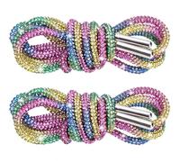 PAGOW 1 Paar Strass-Schnürsenkel, runde Glitzer-Schnürsenkel für Sneaker, Kristallbling, Diamant-Seil, Schuhschnüre, Bunt, 140cm
