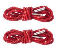 PAGOW Strass Glitzer Seile, Kristall Bling Bling Glänzend Runde Schnürsenkel für Sneaker, Kordelzug Schnüre Ersatz, Rot/Ausflug, einfarbig (Getaway Solids), 120cm