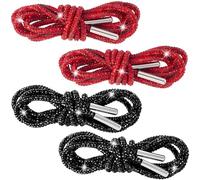 PAGOW Strass Glitzer Seile, Kristall Bling Bling Glänzend Runde Schnürsenkel für Sneaker, Kordelzug Schnüre Ersatz, 2 Paar, schwarz, rot, 120cm