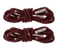 PAGOW Strass Glitzer Seile, Kristall Bling Bling Glänzend Runde Schnürsenkel für Sneaker, Kordelzug Schnüre Ersatz, Weinrot, 120cm