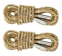 PAGOW Strass Glitzer Seile, Kristall Bling Bling Glänzend Runde Schnürsenkel für Sneaker, Kordelzug Schnüre Ersatz, Gold, 120cm