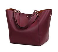 Pahajim Henkeltaschen Desigual Handtasche Damen Ledertasche Damen Shopper Damen Groß Tote Schultertaschen Kunstleder Wasserdichte Tasche Umhängetasche Geschenk Für Frauen(Fuchsie)