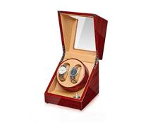 PAHION Automatik Uhrenbeweger Für 2 Uhren Automatischer Uhrenbeweger PU-Leder Automatikuhren Aufziehbox Mit Leisem Motor Und Weiches Uhrenpad 4 Rotationsmodi Geeignet Für Alle Herren Und Damenuhren