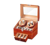 PAHION Automatischer Uhrenbeweger Aufbewahrungsbox Für 4+9 Uhren Uhrenetui Aus Weichem Leder Mit Hochelastischem Schaumstoffkissen Und Leisem Motor 5 Rotationsmodi Inklusive Netzteil