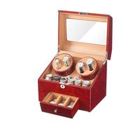 PAHION Automatischer Uhrenbeweger Aufbewahrungsbox Für 4+9 Uhren Uhrenetui Aus Weichem Leder Mit Hochelastischem Schaumstoffkissen Und Leisem Motor 5 Rotationsmodi Inklusive Netzteil