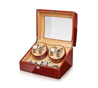 PAHION Automatischer Uhrenbeweger for Damen- Und Herrenuhren Luxuriöser Holzuhren-Aufbewahrungskoffer Mit Leisem Motor Kohlefaser-Uhrenaufbewahrungsvitrine(4+6)