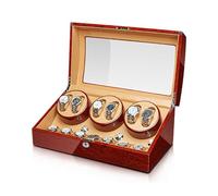 PAHION Automatischer Uhrenbeweger for Damen- Und Herrenuhren Luxuriöser Holzuhren-Aufbewahrungskoffer Mit Leisem Motor Kohlefaser-Uhrenaufbewahrungsvitrine(6+7)