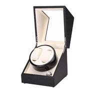 PAHION Doppelter Automatischer Uhrenbeweger Für 2 Uhren Luxuriöse Aufbewahrungsbox Aus Lederfaser Uhrenbeweger-Vitrine Mit Leisem Motor Für Herren-/Damenuhren