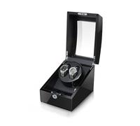 PAHION Uhrendreher Uhrenbox Uhrenbeweger Für 2 Automatikuhren +3 Gitter Lederoberfläche 5 Rotationsmodi Uhrenaufbewahrungsgehäuse Mit Leisem Motor