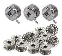 Paicreate 15 Stück Nähmaschinen Spulen mit 3 Spulenkapseln + 12 Metall Garnspulen, Universell einsetzbar für Haushaltsnähmaschinen von Singer, Brother & Janome