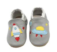 PAIDAXING Krabbelschuhe Baby Lauflernschuhe Mädchen Jungen Hausschuhe Krabbelschuhe Babyschuhe Weicher Leder mit Wildledersohlen Lederschuhe Kleinkind 0-6 Monate
