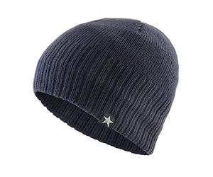 PAIHUIART Strickmütze Beanie Mütze Thermo Herren Damen Hut Herren Mützen Gestrickte Wollmützen Herren Winter Stricken Dicke Beanie Mütze Doppellagig Einfarbig Warm Mütze Mütze Blau