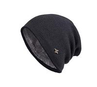 PAIHUIART Strickmütze Beanie Mütze Thermo Herren Damen Hut Herren Winter Warme Mütze Erwachsene Gestrickte Lässige Mützen Baumwolle Wollmützen Für Herren Outdoor Cap Solide 52-62 cm Dunkelgrau