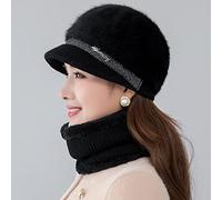 PAIHUIART Strickmütze Beanie Mütze Thermo Herren Damen Hut Neue Hochwertige Wintermütze Für Frauen Mützen Gestrickte Kaschmirmütze Mädchen Feste Mütze Femme Wintermützen 55-62 cm 02