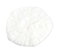 PAIHUIART Strickmütze Beanie Mütze Thermo Herren Damen Hut Neue Warme Winter-Frauen-Baskenmütze, Gestrickte Baggy-Mütze, Mehrfarbige Skimütze, Einfarbig, Koreanische Art, Große Knospen, Weiß