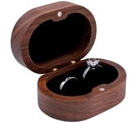 PAIKIUU Holz Doppelring Box Hochzeitstag, Verlobungsring Boxen Kofferhalter für 2 Ringe für Antrag Hochzeit Jahrestag Zeremonie Party