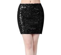 Pailetten Rock Kurz Rot - Glitzer Rock Damen Eng - Tanzrock Damen Latein Rot - Bleistiftrock Festliche Minirock Eng Rockabilly Rock Mini Party Abendrock Elegant Business Rock Sommer Skater Rock Röcke