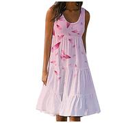 Pailettenkleider Für Damen Für Urlaub Sweatkleid Damen Langarm Einfarbige Abendkleid Damen Elegant Große Größen Weißes Kleid Kleid Damen Kurz Strandkleid Damen Luftig Satinkleid Damen(2-Hot Pink,XXL)