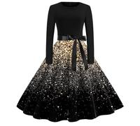 Pailettenkleider für Damen, Glitzer Kleid Damen Pailletten Partykleid Elegant A-Linie Glitzerkleid Festliche Sexy Paillettenkleid Rockabilly Abendkleider Karneval Cocktailkleid für Silvester Outfit