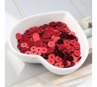 Pailletten, 720 Stück/Packung 6 mm flache, runde Pailletten, lose, Nähen(Red)