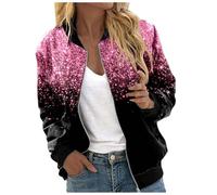 Pailletten Blazer Damen Glitzer Jacke Damen Jacke Elegant 80Er Jahre Schwarzes Oberteil Grüner 20Er Frühling Silber Top Bomberjacke Jacket Silbernes Konzert Kostüm 2Xl Übergangsjacke Glitzerjacke