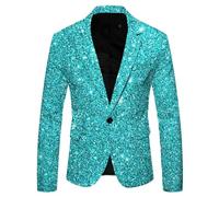 Pailletten Blazer Herren Glitzer Sakko Slim Fit Anzug Karneval Kostüm Party Smoking Anzugjacke Glitzer Jacket Faschingskostüme Disco Outfit Hochzeit und Party Formelle Kleidung Karnevalskostüme
