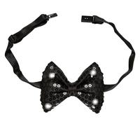 Pailletten Fliege mit LED-Licht | OS - Schwarz | Wir machen Party.de |