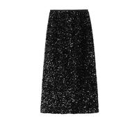 Pailletten Rock Damen Lang A Linie Glitzerrock Damen Maxi Elegant Festlich Maxirock High Waist mit Gummizug Langer Röcke Frauen Glitzer Party Skirt Long Pailettenrock Sommerrock