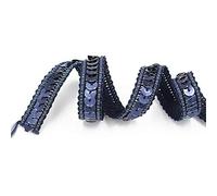 Paillettenband Farbiges Pailletten Band für Bastelprojekte Tanzbekleidungen Dekorationen 12 mm Breites 25 m Länge (Marine)