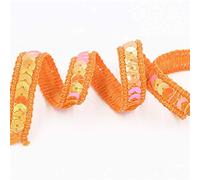 Paillettenband Farbiges Pailletten Band für Bastelprojekte Tanzbekleidungen Dekorationen 12 mm Breites 25 m Länge (Orange)