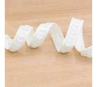 Paillettenband Farbiges Pailletten Band für Bastelprojekte Tanzbekleidungen Dekorationen 12 mm Breites 25 m Länge (Weiß)