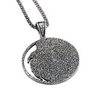 PAIQIU Der Hexer Geralt Halskette, Hexer Medaillon Wolfskopf Anhänger Halskette, Wolf Wikinger Halskette Schmuck Geschenk für Wolfsliebhaber