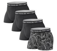 Pair of Thieves Every Day Kit Unterhosen aus weicher Baumwolle für Herren, 4er-Pack, Schwarz, Größe M, Schwarz, Medium