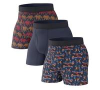 Pair of Thieves Super Fit Unterwäsche für Herren Pack - 2er & 3er Pack Boxershorts - AMZ Exclusive, Marineblau/Rot, Large