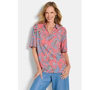 Schlupfbluse GOLDNER "Kurzgröße Schlupfbluse mit Paisley-Muster", Damen, Gr. 21, rot (koralle, gemustert), Obermaterial: 100% Viskose CV., Blusen Schlupfbluse, figurschmeichelnder Schnitt (27479160-21