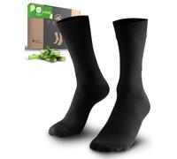 PAIXX Premium Bambus-Socken Herren 43-46, Bamboo-Socks Damen 39-42 & 35-38 - 4/8 Paar Schwarz, Mens Business Socks ohne Gummibund - Anti-Schweiß, Antibakteriell, Atmungsaktiv gegen Schweißfüße