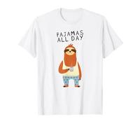 Pajamas All Day - Faultier Kaffee Pyjama T-Shirt