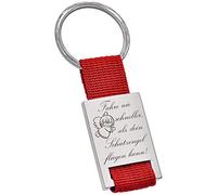 PAKADI Schlüsselanhänger mit Gravur - Fahr nie schneller als Dein Schutzengel fliegen kann Farbe rot