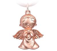 PAKADI Schutzengel Schlüsselanhänger Gabriel - Engel Anhänger aus Metall in Rosé Gold - Glücksbringer Geschenk Auto Führerschein - Fahr vorsichtig