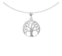 pakilia Kettenanhänger "Árbol de la vida" inkl. 45cm Kette - fair trade Halskette, Handarbeit aus Mexiko, 925 Sterling Silber (mittel)