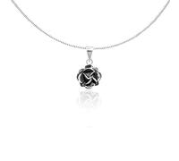 pakilia Kettenanhänger "Rosita" dunkel inkl. Kette 45cm - fair trade Halskette, Handarbeit aus Mexiko, 925 Sterling Silber