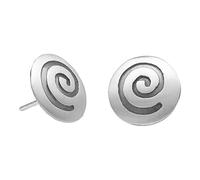 pakilia Ohrstecker "Espiral" matt - fair trade Ohrringe, Handarbeit aus Mexiko, 925 Sterling Silber