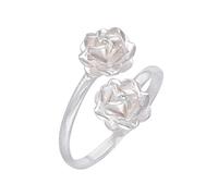 pakilia Ring "Dos Rositas mini" hell- fair trade Ring, Handarbeit aus Mexiko, 925 Sterling Silber