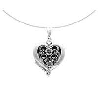 pakilia Silber Kette Herz Medaillon Fair-Trade und handmade groß
