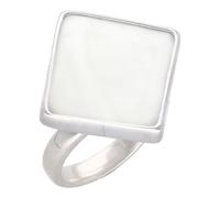 pakilia Silber Ring Perlmut eckig Fair-Trade und handmade