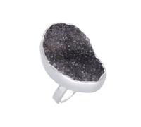 pakilia Silber Ring schwarzer Amethyst Fair-Trade und handmade