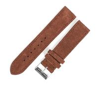 PAKMEZ Wildleder -Leder -Uhrengurt 18/20/22mm Uhrband mit Edelstahlschnalle, Dunkelbraun, 20mm